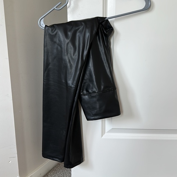 High Waist Black Leather Pants - Picture 3 of 5
